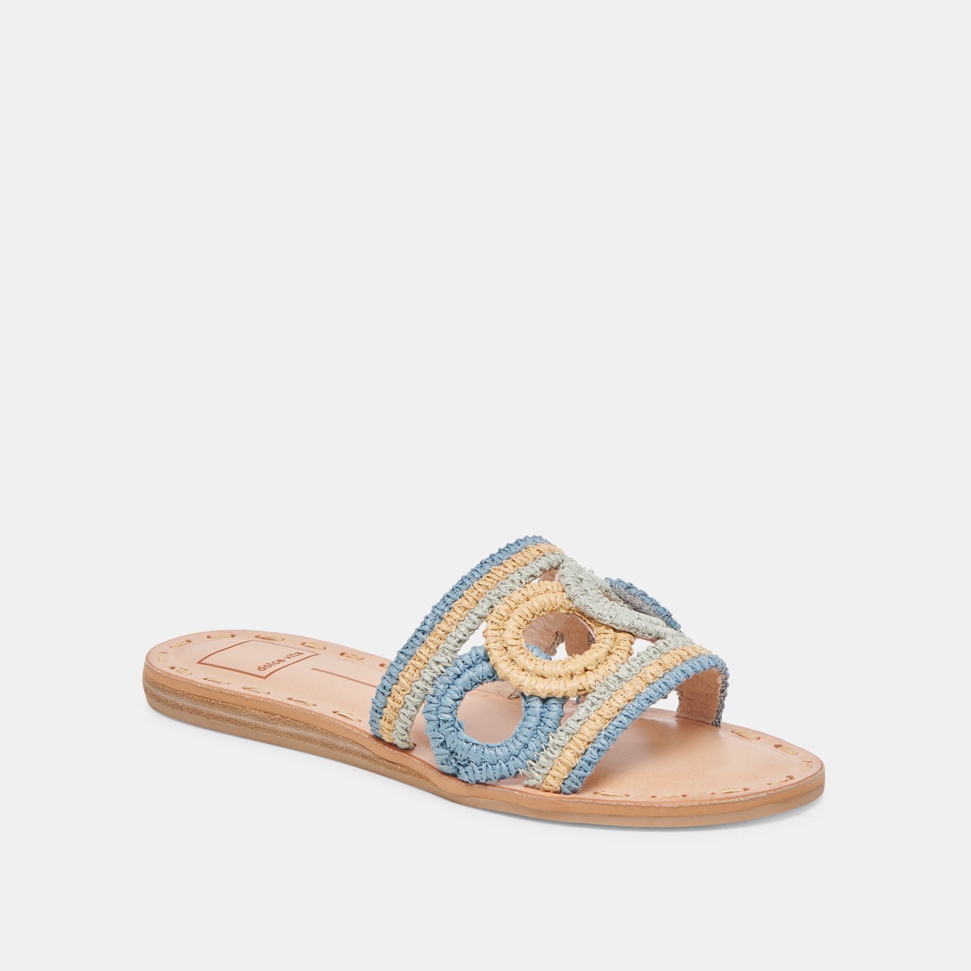 DANY SANDALS BLUE MULTI RAFFIA - re:vita